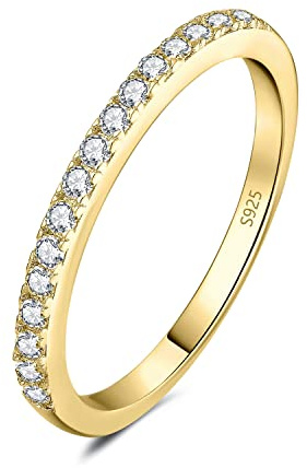 JewelryPalace Modeschmuck Klassisch Moissanite Stapelring Eternity Ring Damen Schmal, Hochzeitsringe Silber 925 Trauringe Eheringe, Vorsteckring Bandring, Frauen Schmuck mit Stein