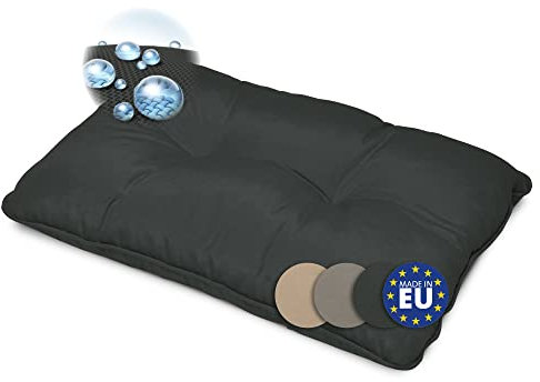 Beautissu Lounge Kissen Outdoor Rückenkissen 50x40x12 cm – Wetterfest Schmutzabweisend Polster Gartenmöbel Loungel Rattan Möbel Rückenkissen Gartenstuhl Sitzpolster Anthrazit
