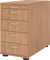 bümö Schreibtisch Schrank abschließbar, Schubladenschrank Holz in Nussbaum, Container mit Schubladen - Schubladen Schrank Büro, Schreibtisch Container od. Schreibtisch Kommode mit Bogengriffe