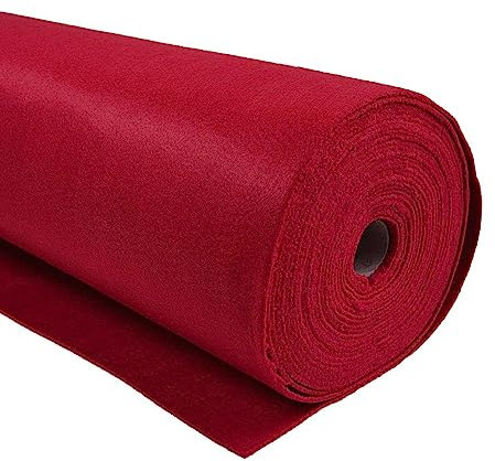 Waschbarer Bastelfilz 1,5mm 27 Farben Meterware Filz Zuschnitt ab 1m x 90cm Dekofilz Filzstoff, Farbe:dunkelrot
