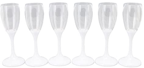 Wisecoco 6pcs Verre à Vin LED, Verres à Champagne Lumineux éclairage 6 Couleurs Verre à Vin Clignotant, pour la Décoration De Fête à la Maison Mariages événements Sportifs