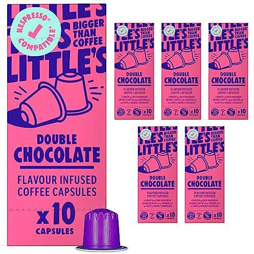 Little's Double Chocolate Flavour Nespresso Compatible Coffee Capsules, 10 x 6 pack (60 Capsules) - Nespresso Compatible Coffee Pods - Vegan Friendly, Low Calories, No Added Sugar