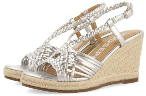 GIOSEPPO Femme Glide Sandale Cage Espadrille, Argent métallique, 39 EU