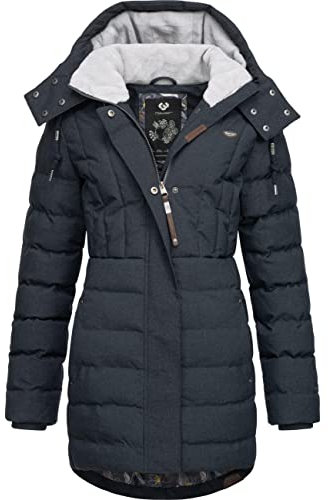 Ragwear Damen wasserdichter Winter-Steppmantel mit großer Kapuze Ashanta