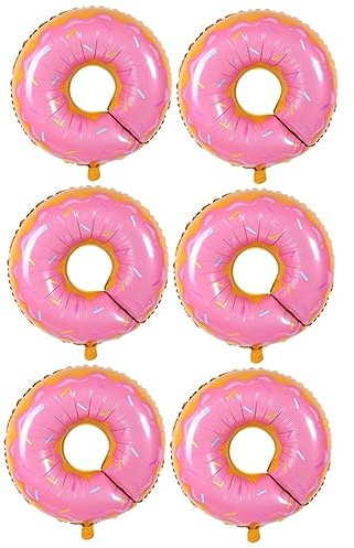 HOMSFOU 6 Stk Große Süßigkeiten Donut-geburtstagsparty-dekorationen Dekorationen Für Eispartys Großer Donut-ballon Krapfen Geburtstag Luftballons Zahlenballons Süssigkeit Geschenk Baby
