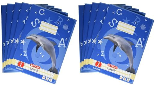 Herlitz 10767267 Heft A4 Lineatur 02, 32 Blatt, Motiv: Delfin, FSC Mix, 5 Stück (Packung mit 2)