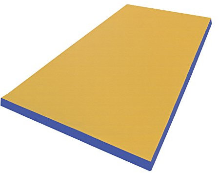Weichbodenmatte 140 x 100 x 8 cm Schutzmatte Turnmatte Gymnastikmatte (Gelb/Blau)