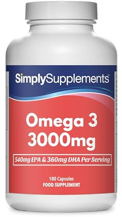 Omega 3 Fish Oil 3000mg Capsules | 180 Capsules | Providing EPA & DHA | Manufactured in The UK