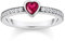 Thomas Sabo Femme Solitaire en Argent avec Pierre Rouge taillée en cœur Argent Sterling 925, Noirci TR2448-640-10