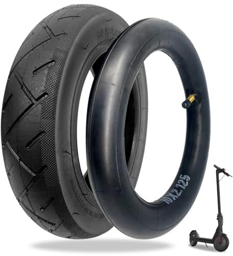 10 x 2,125 Scooter Reifen und Schlauch, 10 Zoll Ersatzreifen für Scooter Außen und Innen Reifen, Elektroroller Ersatzräder, e Roller Schlauch reifen Inner Wheel Scooter luftreifen (Reifen 10 x 2.125)