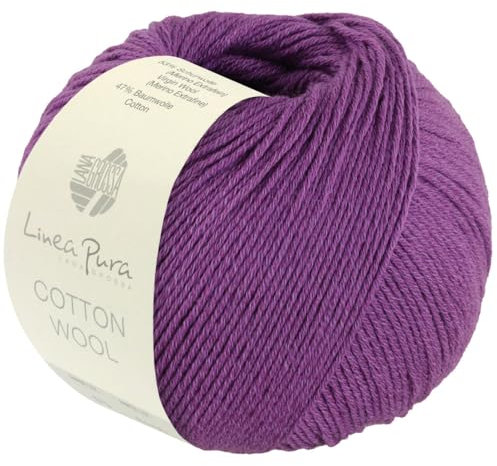 LANA GROSSA Cotton Wool | Klassisches Schurwollgarn mit Baumwolle | Handstrickgarn aus 53% Schurwolle (Merino extrafein) & 47% Baumwolle | 50g Wolle zum Stricken & Häkeln | 195m Garn FB 23