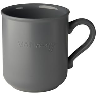 MAINmug – 4er Set Mehrweg-Tassen (300 ml) aus Recyclingkunststoff – Spülmaschinenfest, bruchsicher – Für Alltag Outdoor & Kinder (Schiefergrau)