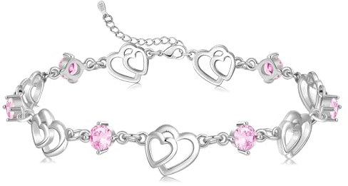 Cosie Lily Damenarmband 925er Sterlingsilber Herzarmbänder Damenschmuck Geschenk für Sie Zum Valentinstag Geburtstag