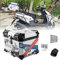 GXFCC Motorrad-Heckbox, Motorrad-Topcase, Aluminium-Heckkoffer, Heckbox mit Pu-Lederfutter und Edelstahlbasis/Schwarz/36L