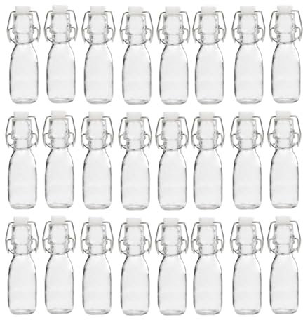 mille idee 24 Bottiglie in Vetro da 100 ml con Tappo Meccanico Bottiglia Liquore Idea Regalo Bomboniera