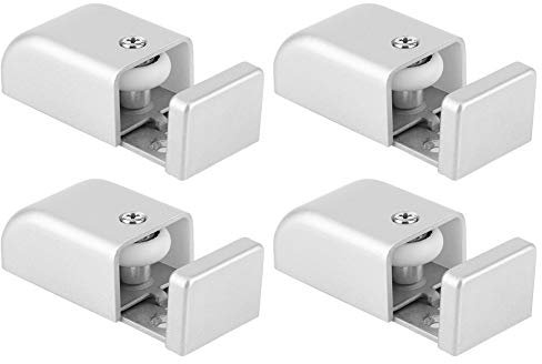 4 Pezzi Guida da Pavimento per Porta, in Acciaio Inossidabile, Guida per Pavimento della Porta di Lunghezza Regolabile, Guida a Pavimento per Porta Scorrevole ​Argento