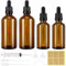 Farnirvana 4 Stück Pipettenflasche, 50ml 100ml Apothekerflasche Braunglasflasche mit Pipette Tropfflasche und Etikett, Glasflaschen für Ätherische Öle Parfümöle Aromatherapie