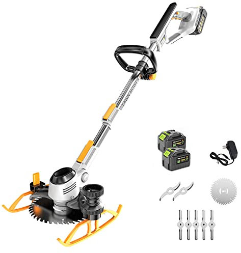 Folding Electric Rotary Lawn Mower, 3 in 1 Cordless Grass Trimmer, Electric Hand Push Lawn Mower, Cordless Lithium Battery Lawn Mower, for Garden Lawn Repair and Maintenance