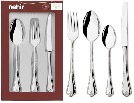 24-teiliges Edelstahl Besteckset für 6 Personen – Elegantes Set für den täglichen Gebrauch und besondere Anlässe, Rostbeständig, Langlebig und Komfortabel