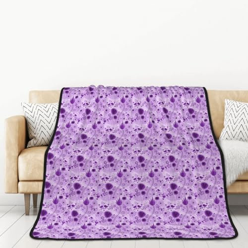 BEEOFICEPENG Decke, 60x80 Zoll doppelseitige Decke Reisedecke weiche Decke für Schlafsofa,Wunderlicher Garten in Lila