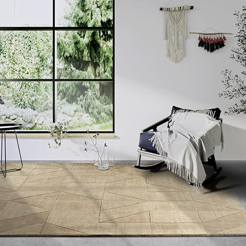 Villeroy & Boch Wollteppich Ursule - Natur Wohnzimmerteppich - Handgewebt & Natürlich - Boho Teppich Wolle für Wohnzimmer, Schlafzimmer, Esszimmer, Flur, Küche – Beige, 190x280 cm