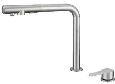 XJTNLB 3 Wege Wasserhahn Küche Ausziehbar Gebürstet Armatur Küche Vorfenster Osmose Wasserhahn Edelstahl Küchenarmatur Lift