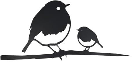 FTWDesign Kohlmeise Baumstecker - Vogel Gartenstecker aus Metall als Gartendekoration