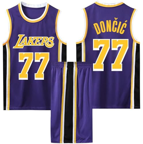 ABRTJCL Basketball-Spieltrikots für Herren/Jungen, 2er-Set Basketball Trainings Ärmellos Trikot und Hose, Kinder/Erwachsener Sleeveless Basketball Trikot violett 3XL