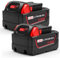 KEATFE 2 Stück 18V 5,5Ah Akku für Milwaukee, Li-Ion Ersatzakku für Milwaukee M18 Akku Kompatibel mit Milwaukee M18B XC 48-11-1815 48-11-1820 48-11-1850 2601 2610 2611 2620 2630 2650 Werkzeug