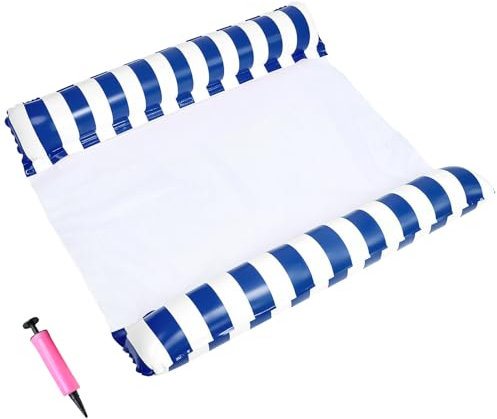 Skeadex 2 Stück Luftmatratze Pool,4 in 1 Wasserhängematte mit Netz ＆Luftpumpe, Doppel Luftmatratze Hängematte Wasser,Hängematte Pool Luftmatratze Wasser für Sessel Matratzen Sitz Schwimmmatte (C)