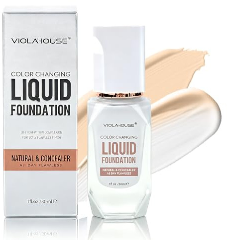 VIOLA HOUSE Foundation Color Changing,Flüssige Foundation Makeup Für Das Gesicht,Flawless Weiß En Farbwechsel Basis Concealer Für Die Abdeckung (Mittelbraun, M)