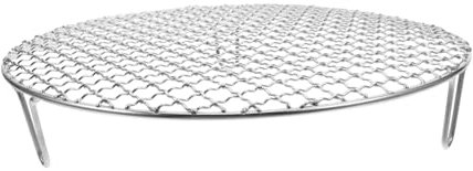 Zerodeko Round Stainless Steel Bbq Grill Rack with Stable Feet Mesh Cooking Grate for Even Heat Distribution Suitable for Charcoal and Outdoor Camping