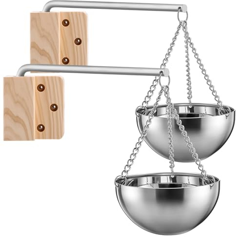 Nuogo 2 Set Sauna Aromatherapy Bowls Oil Cup Holder Swinging Arm Stainless Steel Sauna Accessories Aroma Fragrance Essential Oil Diffuser for Spa Gift