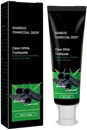 Kicklo Bamboo Charcoal Teeth Whitening Toothpaste, Kicklo Bamboo Charcoal Zahnpasta, Aktivkohle Zahnpasta, Natürliche Zahnaufhellung Zahncreme, Zahnpasta entfernen Flecken und Whitening,110g