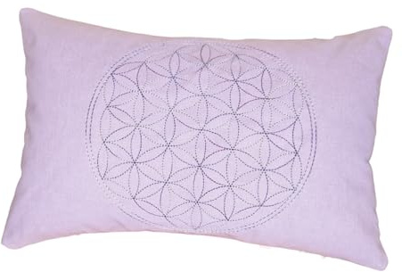 Kleines Kissen - Meditation - Yoga - Blume des Lebens - flieder