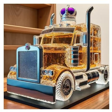 Botella de whisky con forma de camión, botellas de licor de vidrio con tapa, decantador de whisky con forma de coche, petaca decorativa, regalos para Navidad, San Valentín y Halloween.(Product 4)