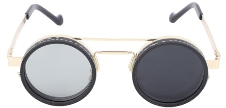 Julihai Sonnenbrille mit ND-Filter, Polarisierte Runde Brille, Verstellbare Kapuze für Herren, Zum Angeln, PC, Metall