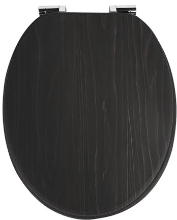 SAINOS MDF-Toilettensitz mit Soft-Close-Mechanismus, O-förmiger Toilettensitz mit verstellbaren Scharnieren aus Zinklegierung Verhindert Rostbildung, 180kg Tragkraft Ergonomisches Design