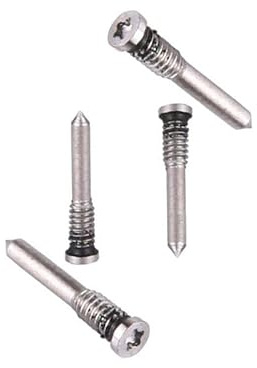 Set mit 4 unteren Schrauben, kompatibel mit iPhone 11, 12, 13, 14, 15, 16, 17 Zoll, Weiß