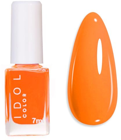 Bright Orange Nail Polish - Neon Orange Nail Varnish - Neon Nail Polish Quick Dry - 7ml Long Lasting Nail Varnish Non Gel Air Drying Fast, High Gloss Color for DIY Manicure
