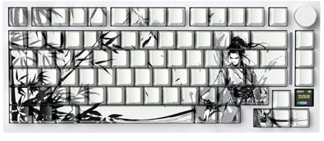 ATTACK SHARK X820 Ultra Wireless Mechanical Keyboard with TFT Smart Display & Knob, 75% Hot Swappable Gaming Keyboard, BT/2.4G/Wired, RGB South Facing LED, PBT Keycaps (Dark Warrior - Gift Switch)