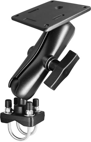 AGEofDMS 1,5 Zoll VESA 75x75 Halterung mit Doppel-U-Bolzen-Basis für 19-31mm Rohre, C-Größe Doppelkugelhalterung für Monitor & Industrie-Tablet, aus Marine-Aluminium, kompatibel mit RAM Mounts