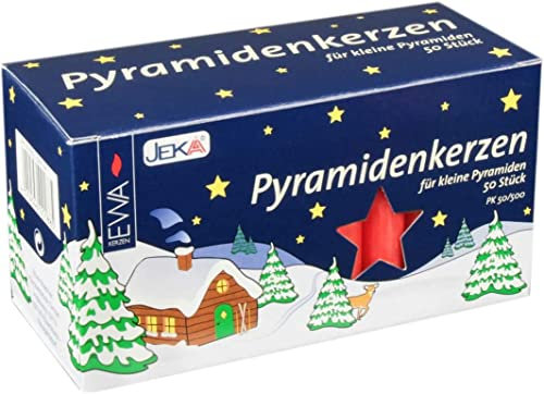 Mueller Pyramidenkerzen 50 Stück, rot