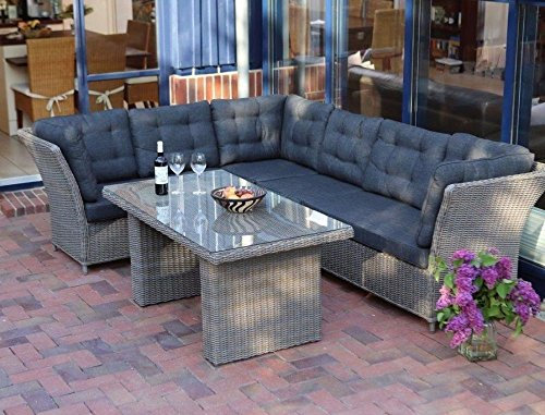 Beauty.Scouts Outdoor Collar Edition DEST Lounge Auckland Gartenmöbel mit Polster inkl. Sofa Tisch Loungemöbel Loungesofa Dininglounge Loungesofa Gartensofa Esssofa Gartenmöbel Terassensofa