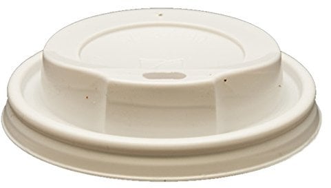 THE PAPER CUP COMPANY 80mm White Disposable Plastic Hot Drink Coffee Machine Tea Catering Cups Sip Lids - 100 Pack