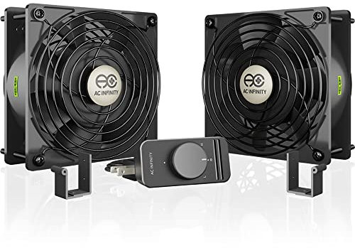 AC Infinity AXIAL S1238D, Dual 120mm Muffin Fan with Speed Controller, UL-Certified for Doorway, Room to Room, Wood Stove, Fireplace, Circulation Projects