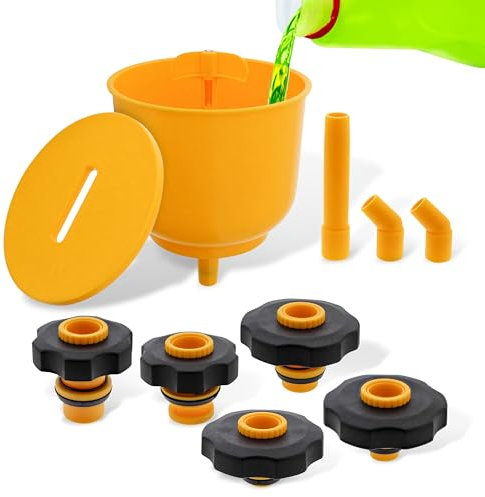ABN Kit de embudo de refrigerante, kit de descarga automática de refrigerante para radiador sin derrames