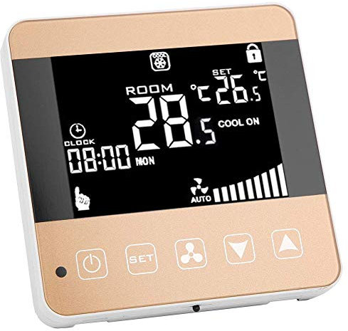 Walfront Touch Wi-Fi/General Smart Thermostat Intelligent LCD Digital Central Air‑Conditioner Fan Coil Unit Thermostat (WIFI Type)