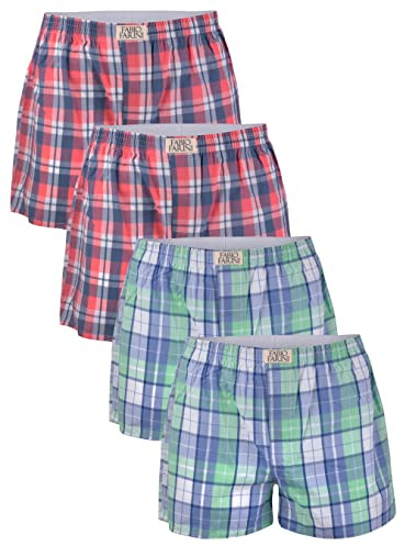 Fabio Farini 4er Boxershorts Webboxer Herren Unterhose 100% Baumwolle