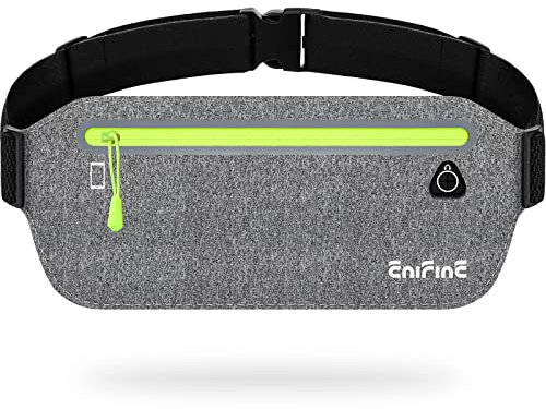 Enifine Laufgürtel für Handy, verstellbaren Gummiband wasserdichte Lauftasche für, passend für alle Smartphones ultraleichte Bauchtasche, Mehrere Fächer Lauftasche für Joggen, Fitness, Reisen